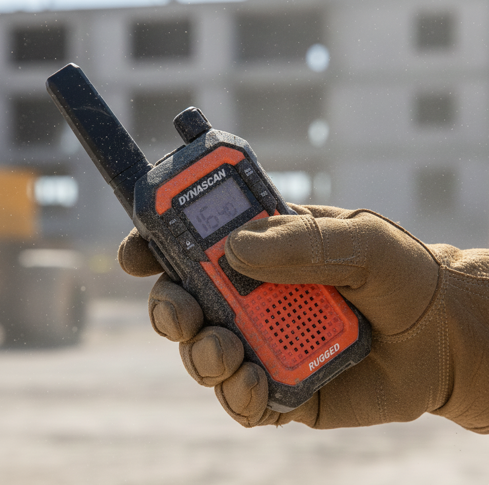 RUGGED_Dynascan-Rugged_walkie-talkie-resistente_guante Dynascan RUGGED - Walkie-talkie ultra resistent IP67